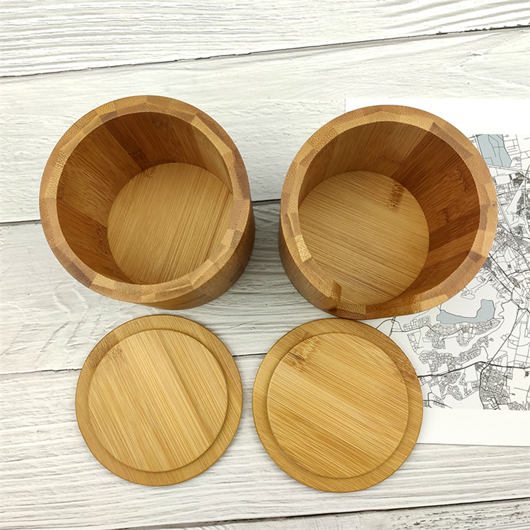 Caja de sal de bambu custom high quality bamboo box for kitchen Bamboo Salt Box