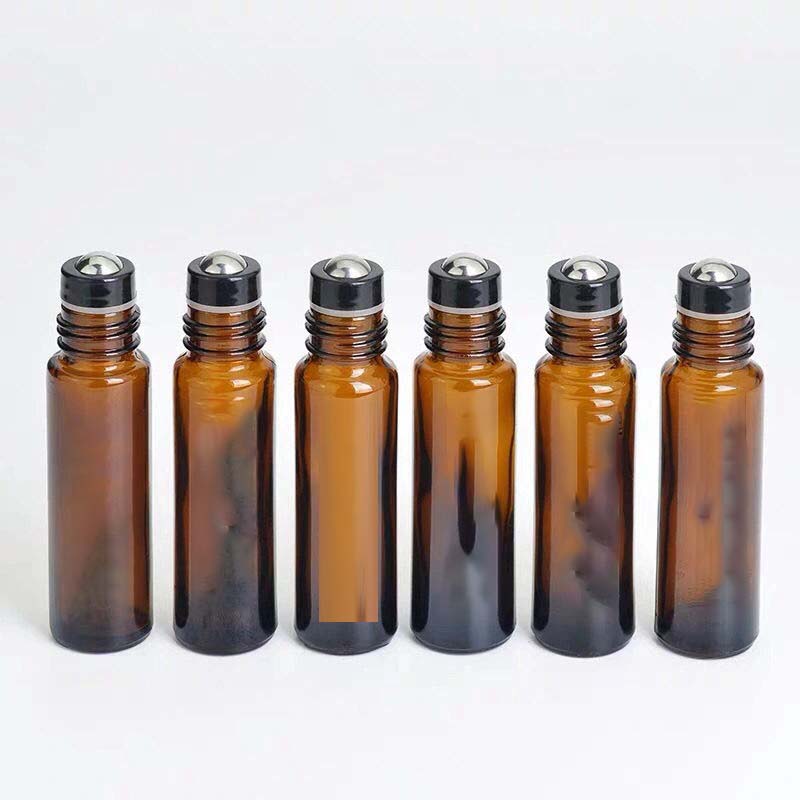 Canada hot sale 4ml 6ml 10ml clear roll on glass skincare bottle with steel ball