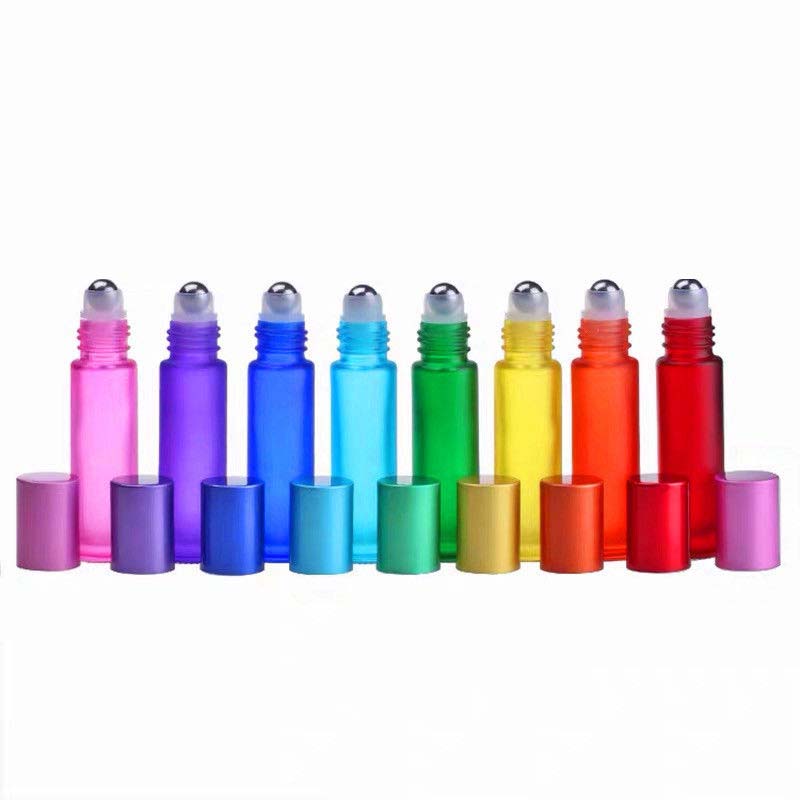 Canada hot sale 4ml 6ml 10ml clear roll on glass skincare bottle with steel ball