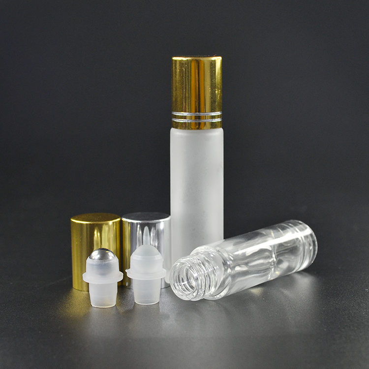 Canada hot sale 4ml 6ml 8ml 10ml clear roll on glass skincare bottle with steel ball