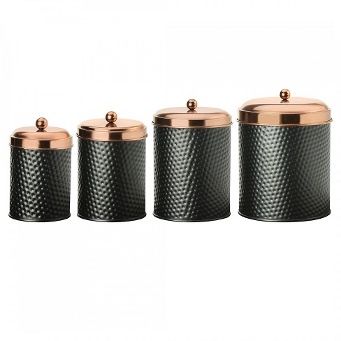 Canisters Set of 4 with Dotted hammered in Steel By KSN