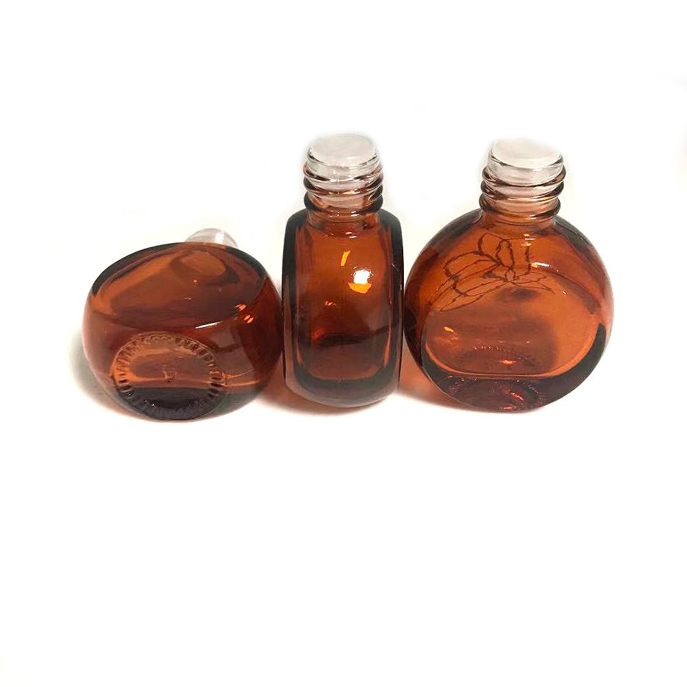 Cap Diffuser Empty Hanging Car Perfume Bottle 8ml Wholesale Wooden Amber Color Screen Printing Personal Care Screw Cap