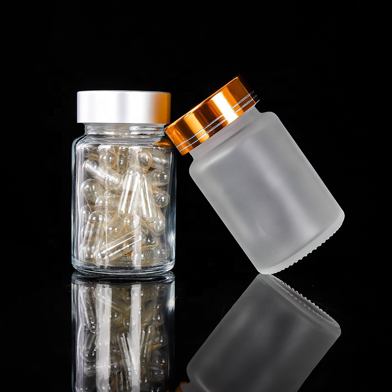 Capsule container 60ml  100ml 120ml 150ml 200ml 250ml 300ml 500ml glass medical pill bottle with cap