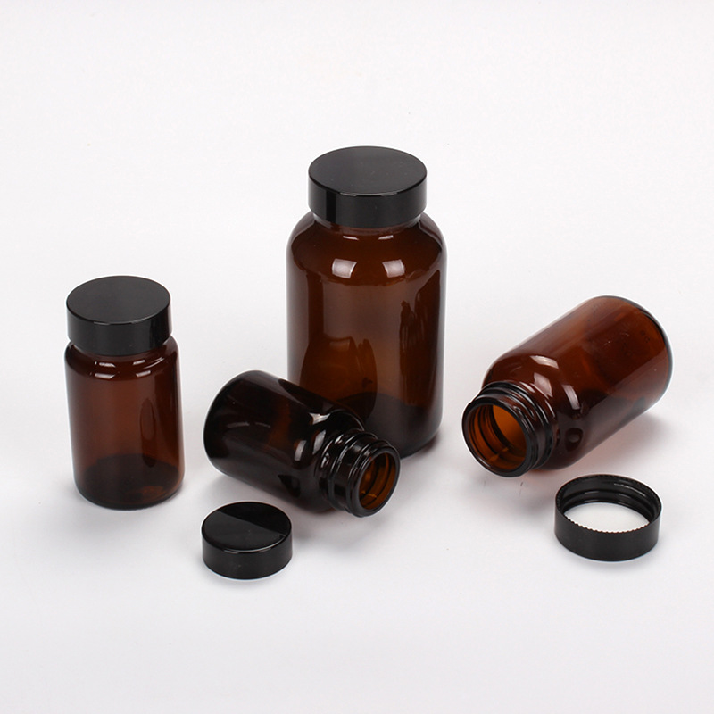 Capsule container 60ml 75ml 100ml 120ml 150ml 200ml 250ml 300ml 500ml glass amber bottle medical pill bottles