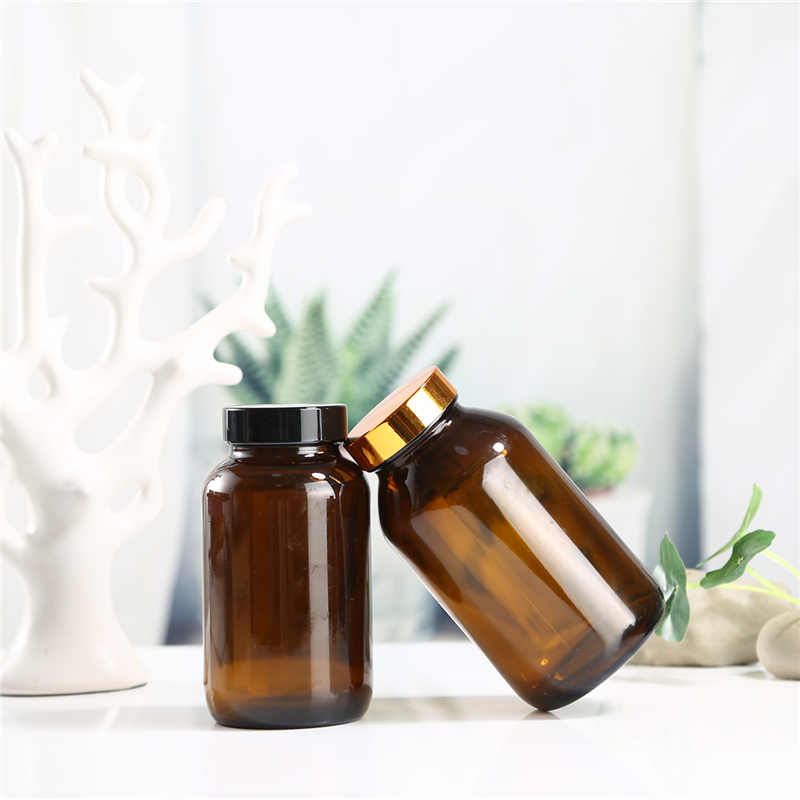 Capsule container supplements 60ml 100ml 150ml 200ml 300ml 500ml glass amber bottle medical pill bottles