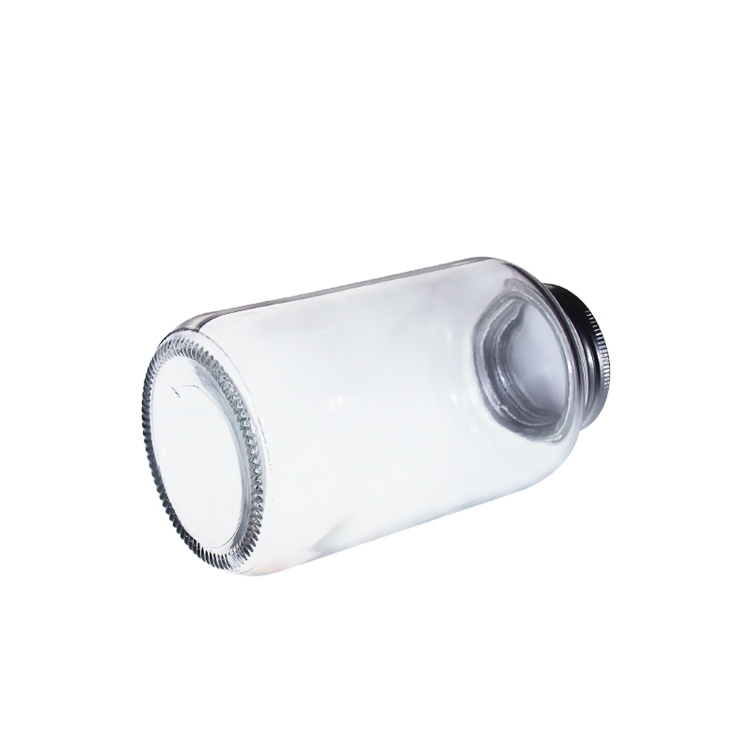 Capsule supplements 500 ml clear glass medical pill bottle with screw lid