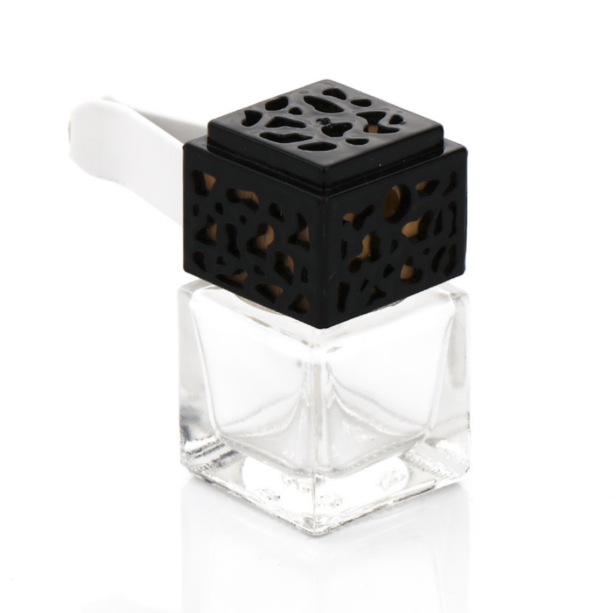 Car Air Freshener 5ML 6ML 8ML Empty Square Shape Car Hanging Perfume Bottles Glass Diffuser Bottle for Essential Oil