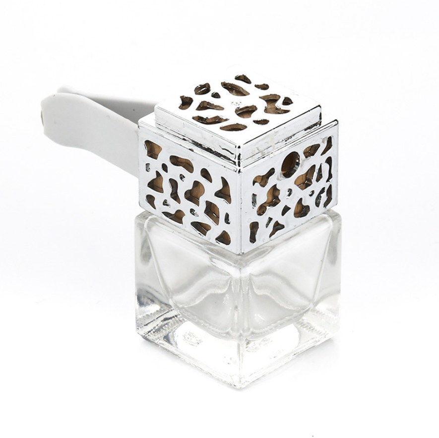 Car Air Freshener 5ML 6ML 8ML Empty Square Shape Car Hanging Perfume Bottles Glass Diffuser Bottle for Essential Oil