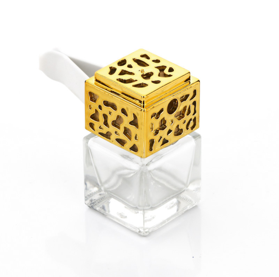 Car Air Freshener 5ML 6ML 8ML Empty Square Shape Car Hanging Perfume Bottles Glass Diffuser Bottle for Essential Oil