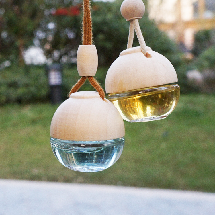 Car Diffuser Glass Bottle with Hanging String Car Decorative Clear Glass Perfume Oil Bottle