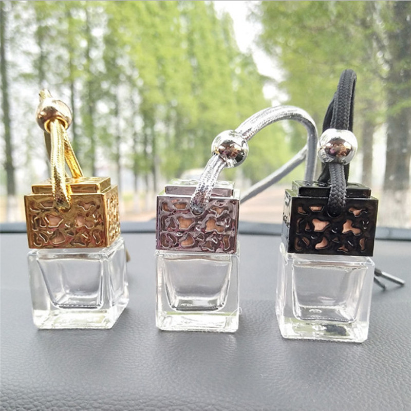Car Hanging Air Freshener Diffuser Fragrance Clear Glass Empty Perfume Bottle Essential Oil Bottle