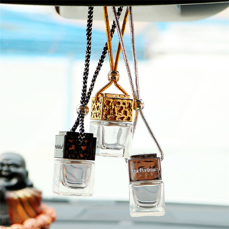 Car Hanging Air Freshener Diffuser Fragrance Clear Glass Empty Perfume Bottle Essential Oil Bottle
