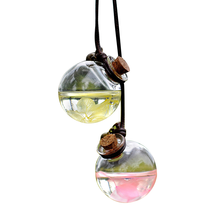 Car Hanging Air Freshener Diffuser Fragrance Clear Glass Empty Perfume Bottle Essential Oil Bottle