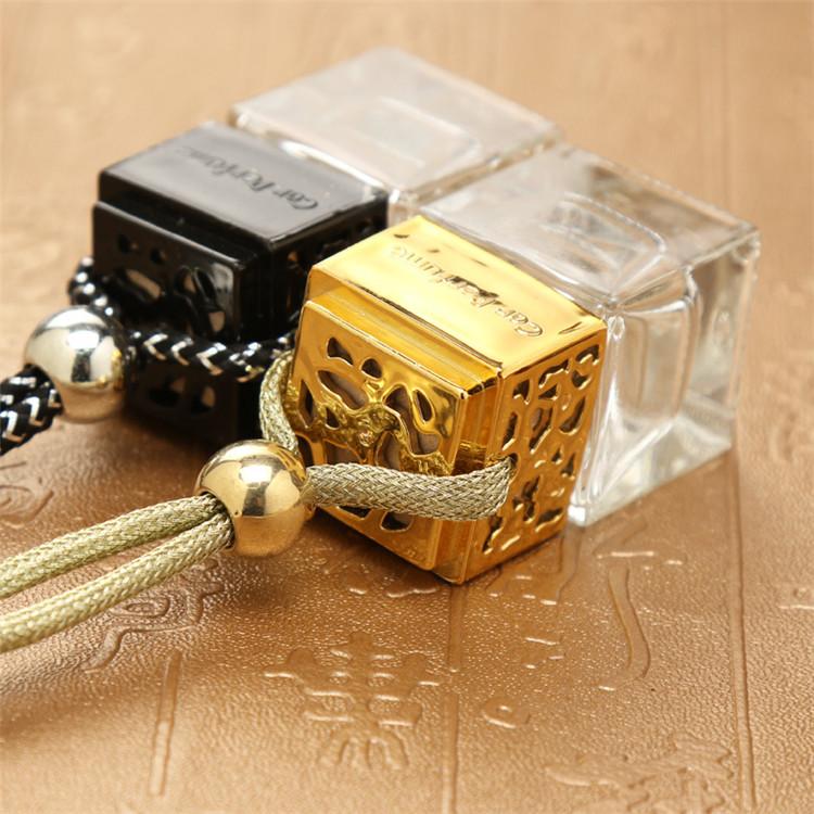 Car Hanging Perfume Rearview Mirror Ornament Air Freshener For Essential Oils Diffuser Fragrance Empty Glass Bottle