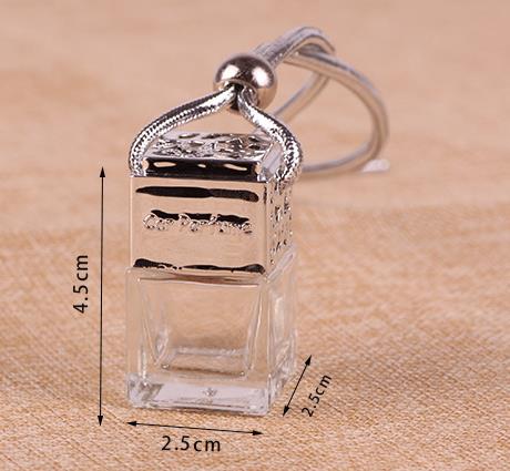 Car Hanging Perfume Rearview Mirror Ornament Air Freshener For Essential Oils Diffuser Fragrance Empty Glass Bottle