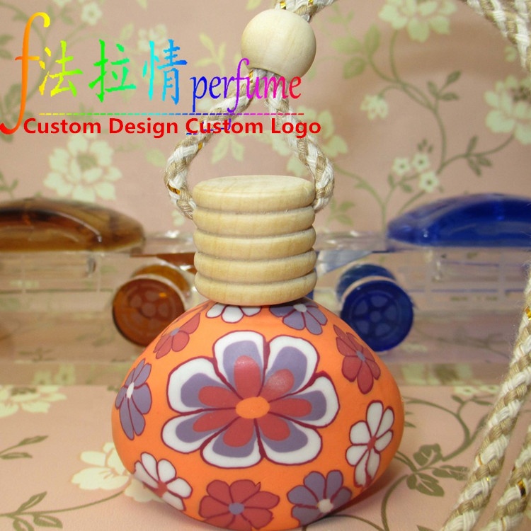 Car+Perfume+Bottle Essential Oils Air Defuser Empty Round Perfume Hanging Car Freshener Bottle