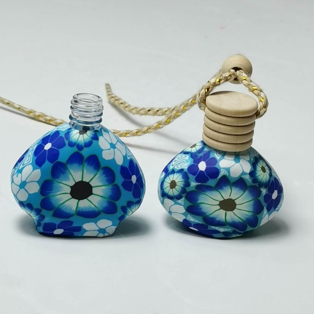 Car+Perfume+Bottle Essential Oils Air Defuser Empty Round Perfume Hanging Car Freshener Bottle