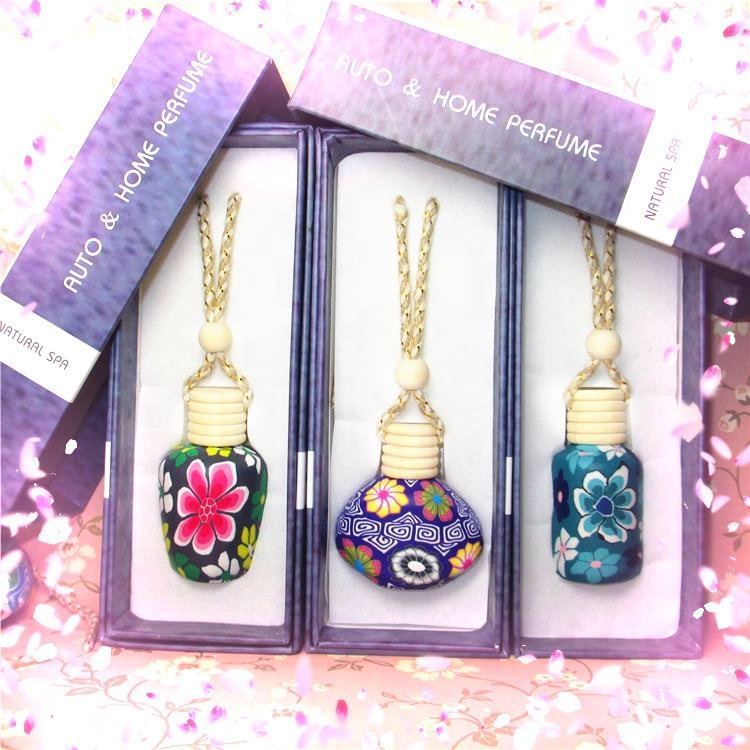 Car+Perfume+Bottle Essential Oils Air Defuser Empty Round Perfume Hanging Car Freshener Bottle