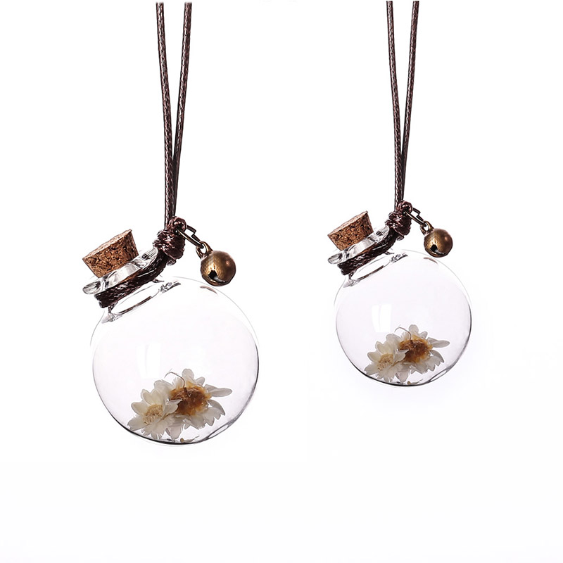 Car Perfume bottle pendant empty for essential oils perfume pendant Auto ornament with flower freshener car style
