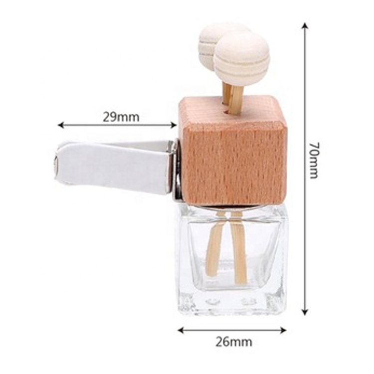 Car air freshener aroma car glass square for car fragrance vent clips reed diffuser outlet perfume bottle