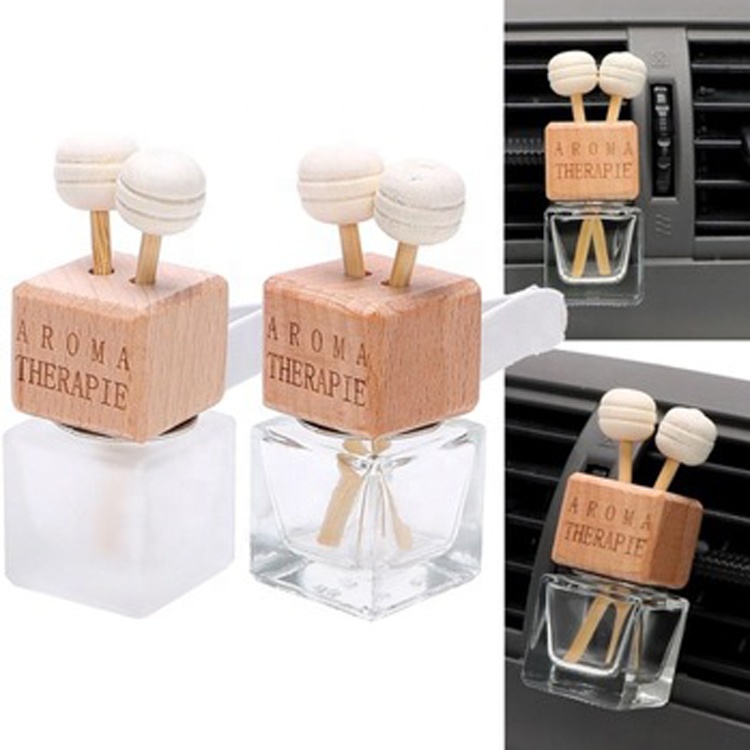 Car air freshener aroma car glass square for car fragrance vent clips reed diffuser outlet perfume bottle