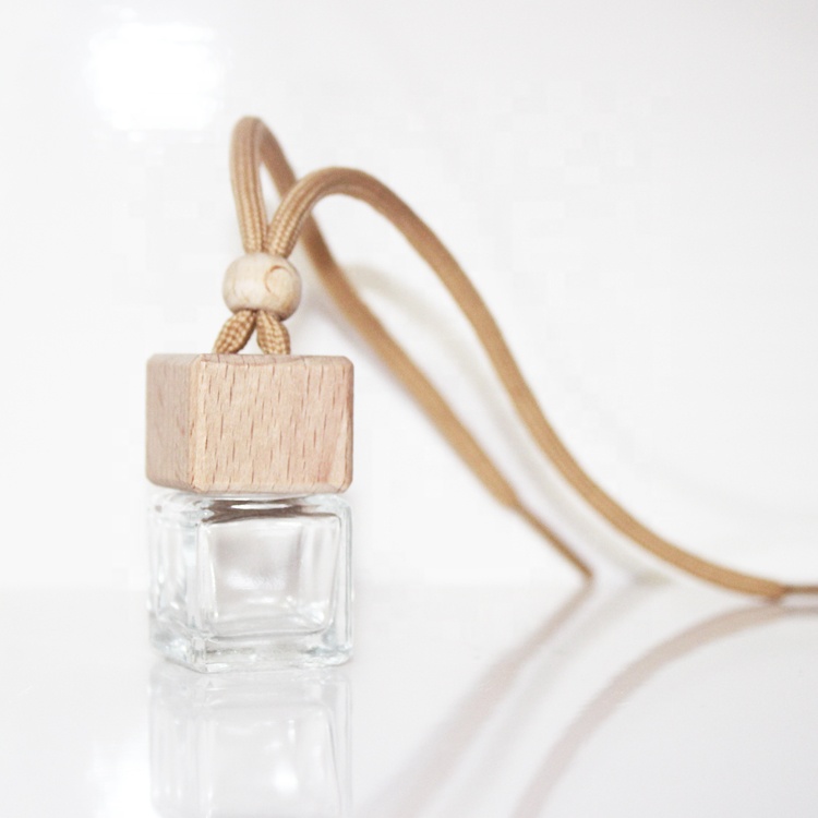 Car-styling Ornament Car Hanging Perfume Bottle For Essential Oils Diffuser Air Freshener Fragrance Empty Glass Square Bottles