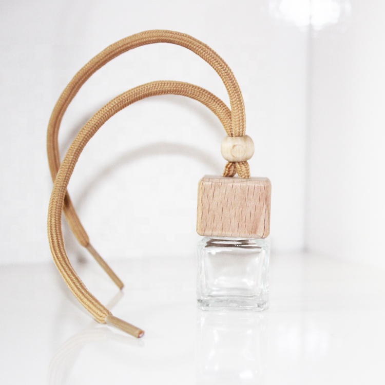 Car-styling Ornament Car Hanging Perfume Bottle For Essential Oils Diffuser Air Freshener Fragrance Empty Glass Square Bottles
