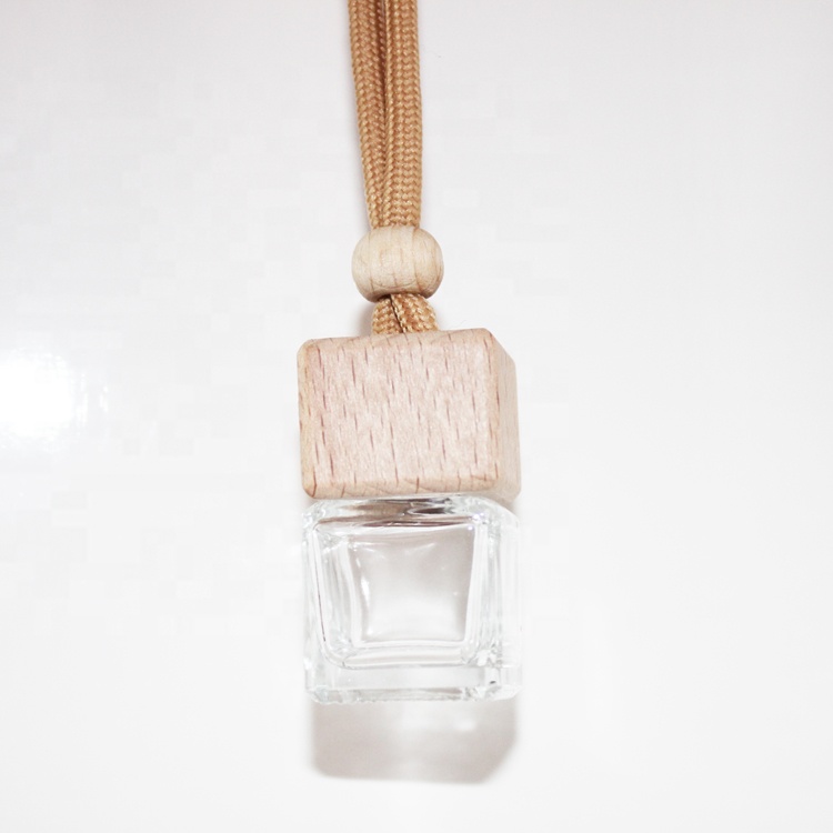 Car-styling Ornament Car Hanging Perfume Bottle For Essential Oils Diffuser Air Freshener Fragrance Empty Glass Square Bottles