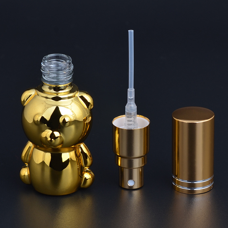 Cartoon Mouse Shape Design 8ml Glass Golden Sliver Empty Animal Shape Empty Glass Spray Perfume Bottles