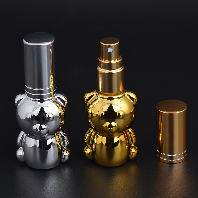 Cartoon Mouse Shape Design 8ml Glass Golden Sliver Empty Animal Shape Empty Glass Spray Perfume Bottles