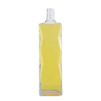 Carving Customization Square Glass Liquor Bottle 700ml Empty 750 ml Glass Bottles For Sale