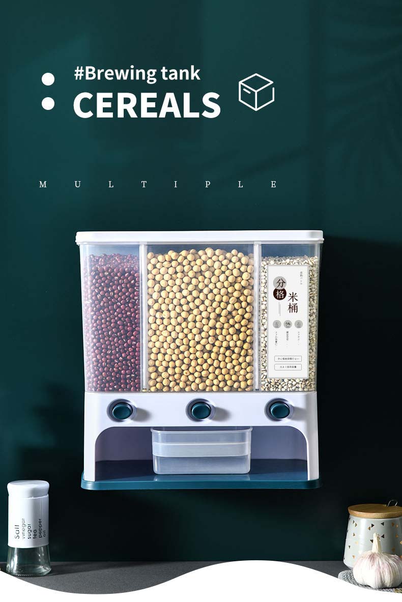 Cellular Style Cereal Plastic Containers Push Type Food Storage Container For Cereal Grains Corn Bean