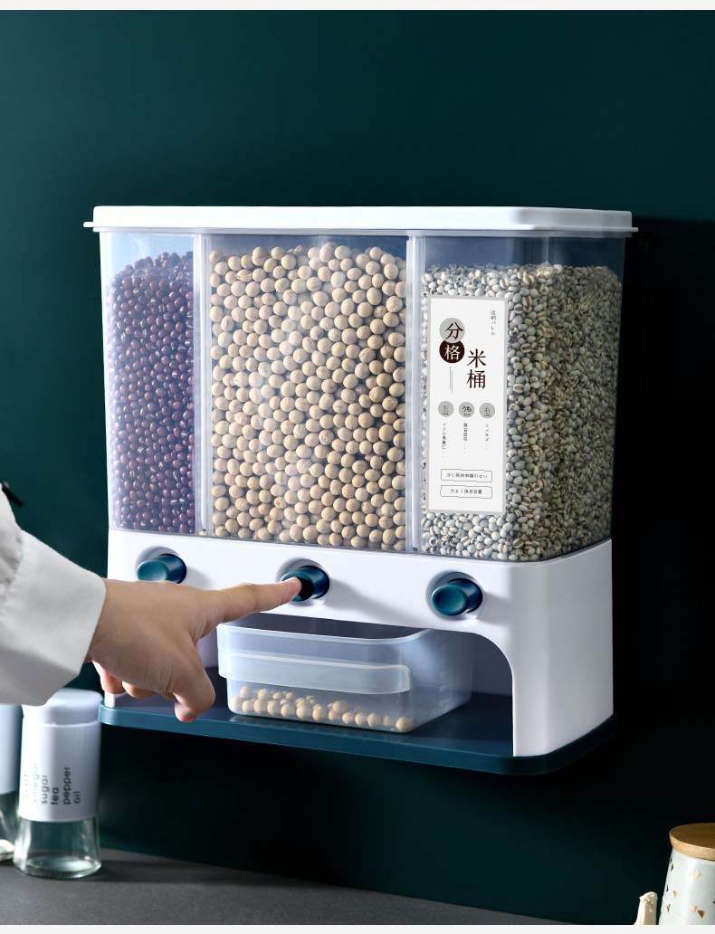 Cellular Style Cereal Plastic Containers Push Type Food Storage Container For Cereal Grains Corn Bean