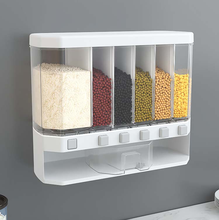 Cellular Style Plastic Cereal Storage Containers With Clapboard Serving Cereal Kitchen Organization Grains Soybean Corn
