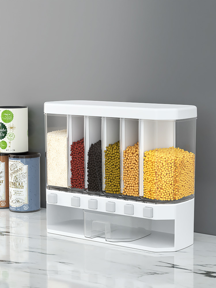 Cellular Style Plastic Cereal Storage Containers With Clapboard Serving Cereal Kitchen Organization Grains Soybean Corn