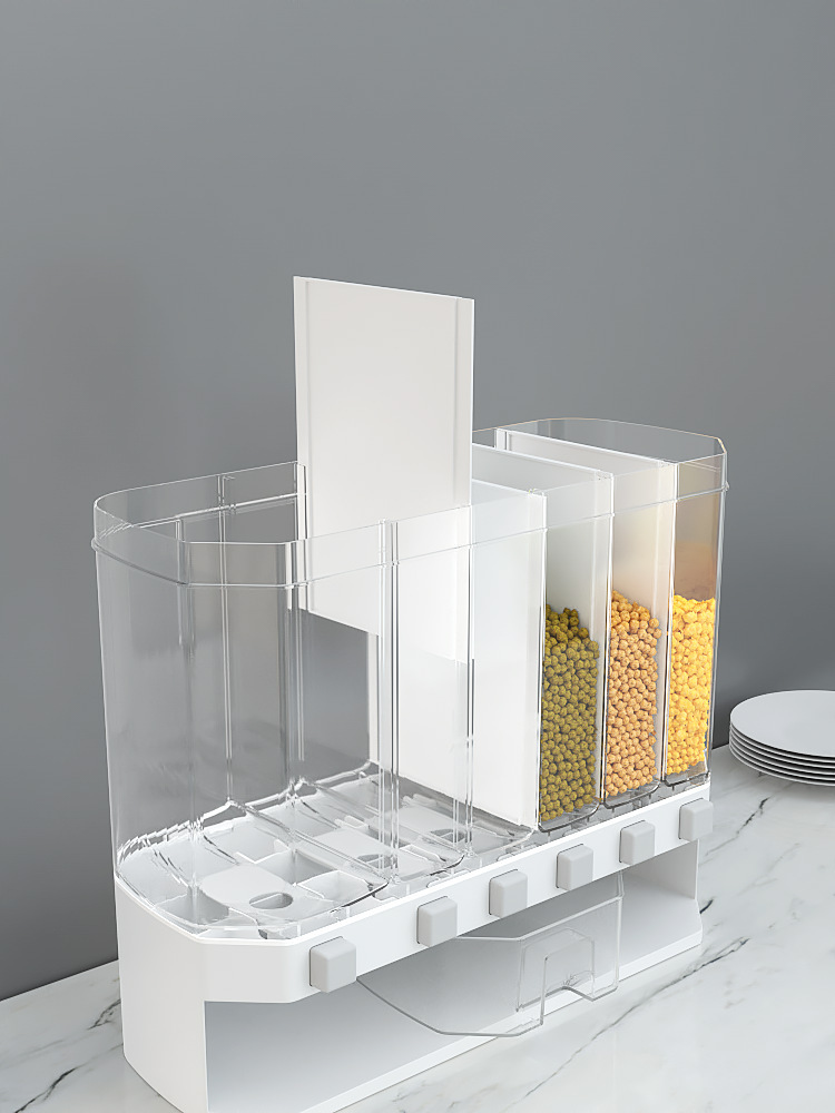 Cellular Style Plastic Cereal Storage Containers With Clapboard Serving Cereal Kitchen Organization Grains Soybean Corn