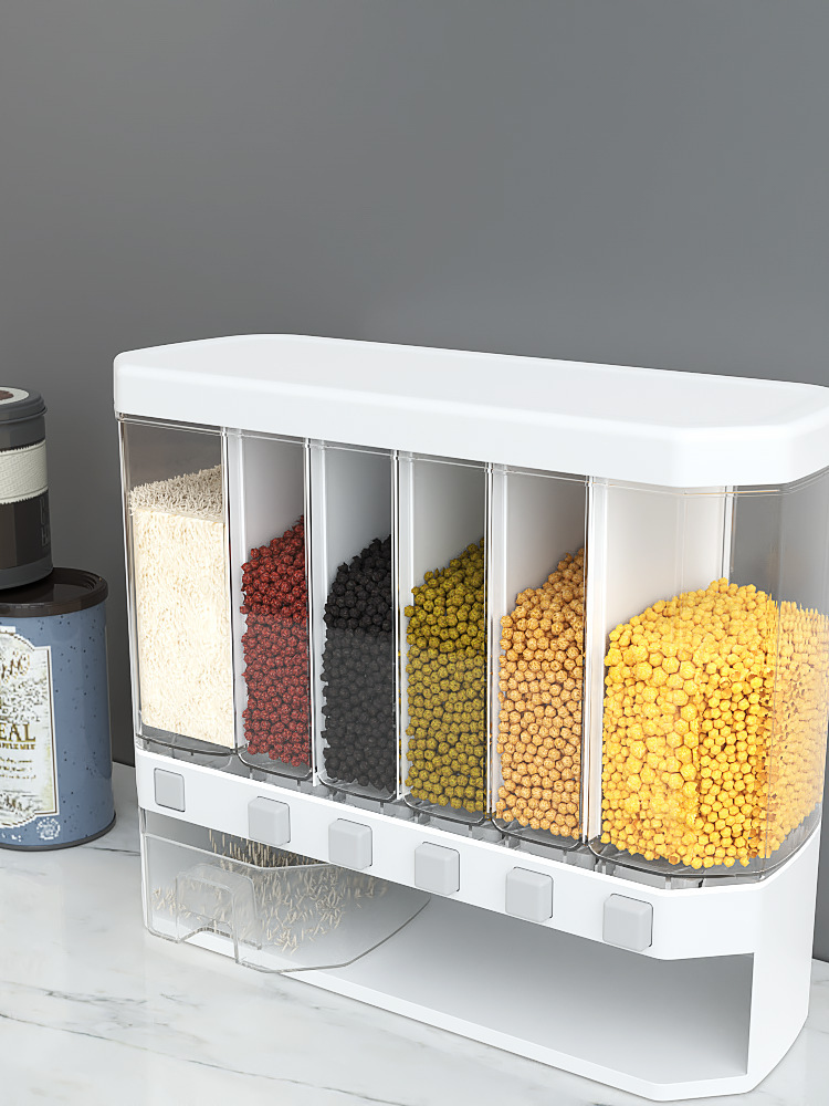 Cellular Style Plastic Cereal Storage Containers With Clapboard Serving Cereal Kitchen Organization Grains Soybean Corn