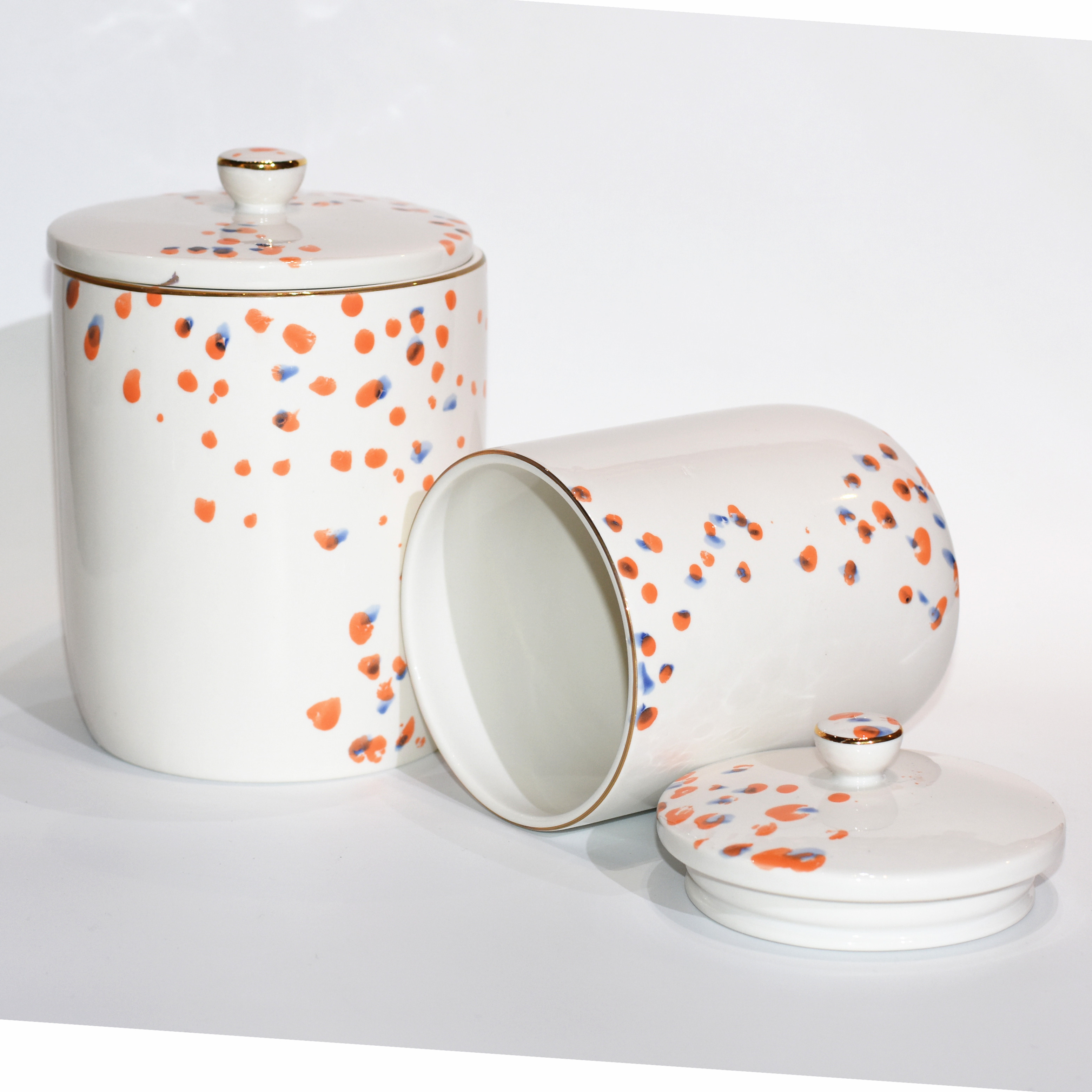 Ceramic Canister Candy Jar Kitchen Storage Bottles Sealed Container Jar with Lids Cover Stoneware Canister