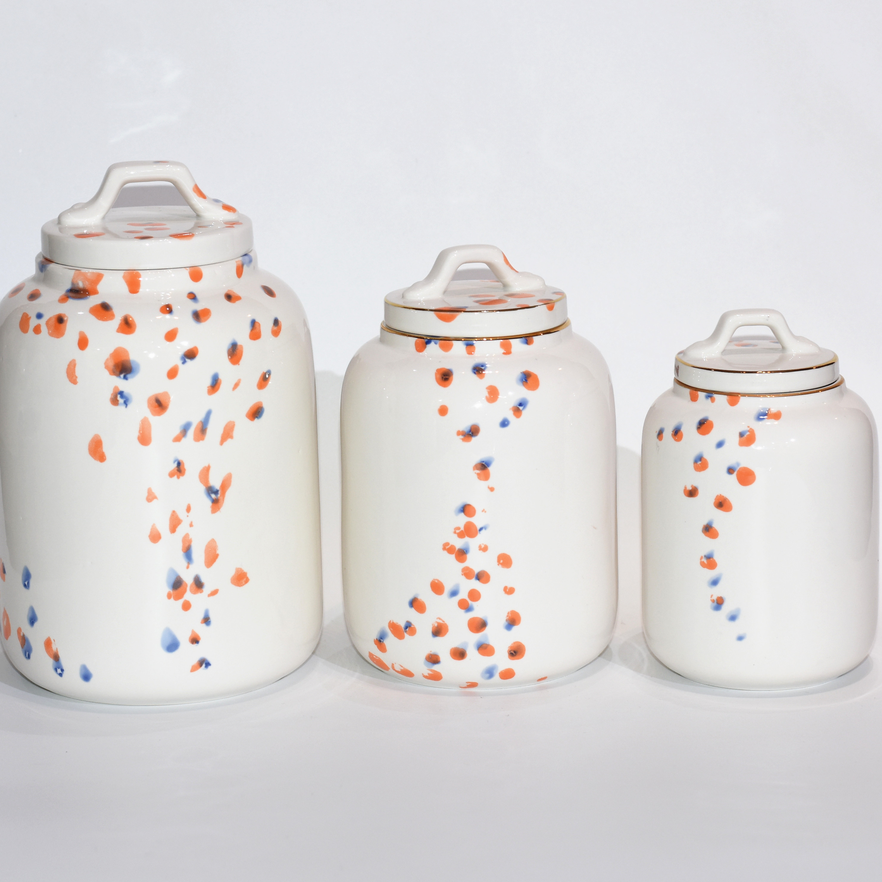 Ceramic Canister Candy Jar Kitchen Storage Bottles Sealed Container Jar with Lids Cover Stoneware Canister