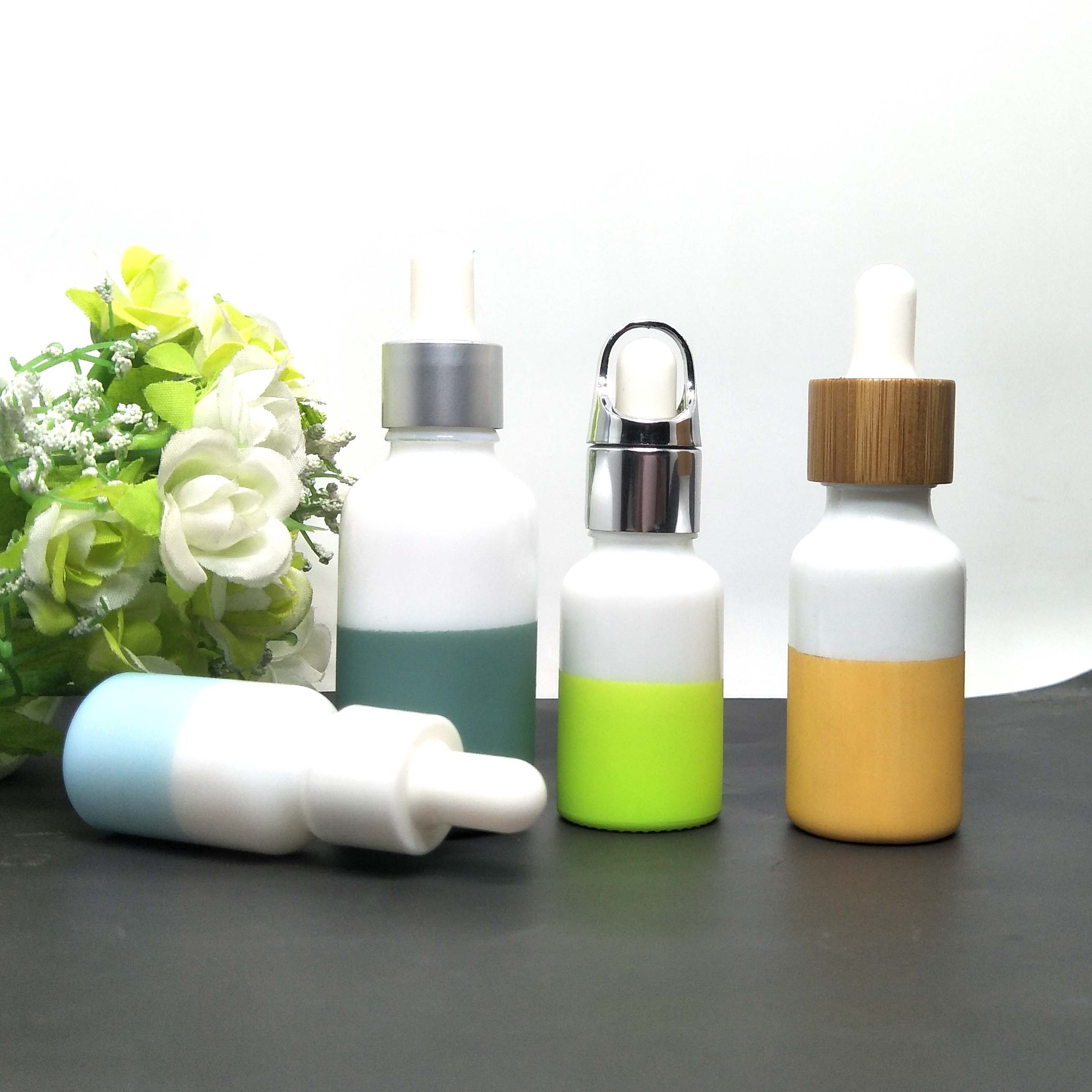 Ceramic Essence Oil Skin Care Massage Oil Opal White Bottle 10ml 15ml 20ml 30ml 50ml 100ml Dropper Plastic Roll on Personal Care