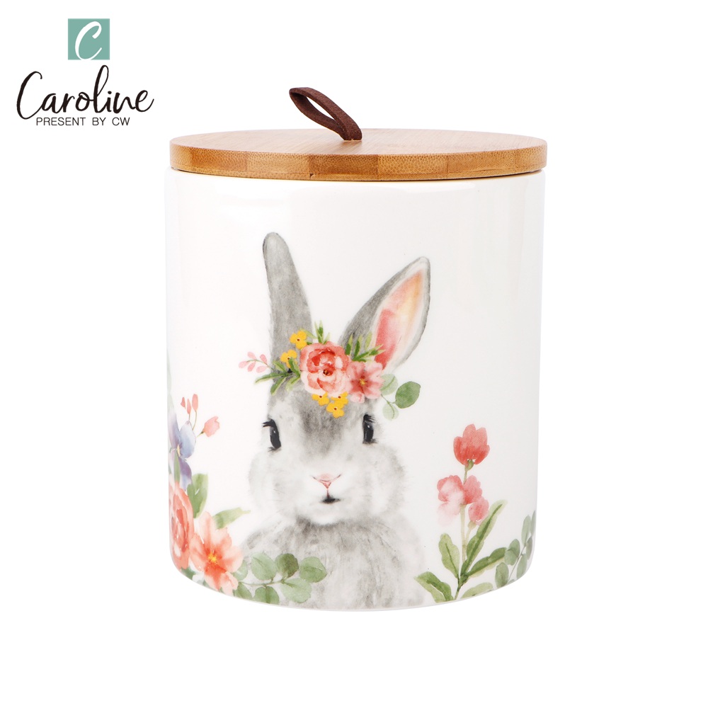Ceramic Kitchen Canister Sets with Wood Lid