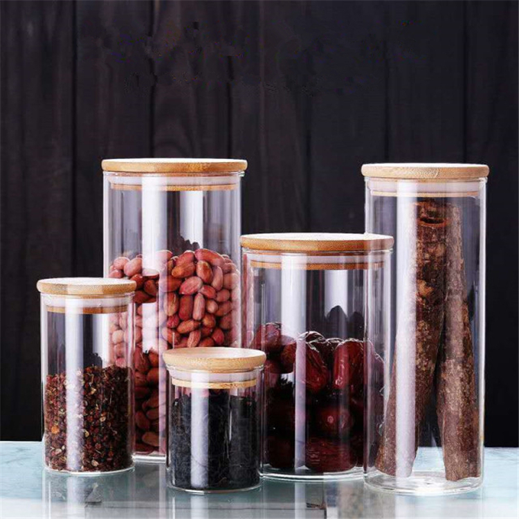 Ceramic Kitchen Storage Seasoning Box Set Porcelain Salt Glass Coffee Storage Jar
