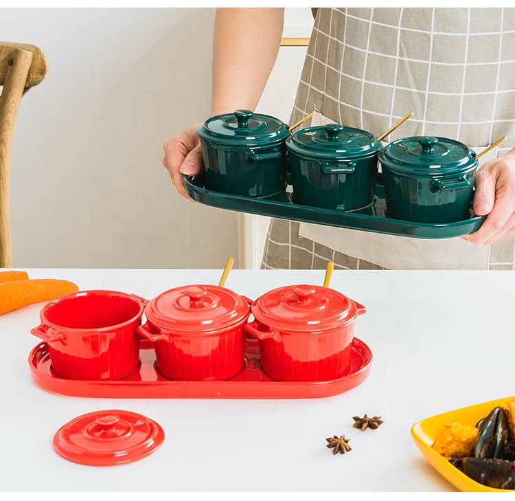 Ceramic Seasoning Jar Creative Kitchen Seasoning Jar Household Large Capacity Seasoning Jar Set Combination