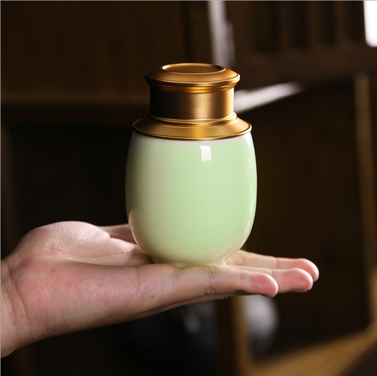 Ceramic Tea Caddy Gift Box Small Box Mini Storage Jar