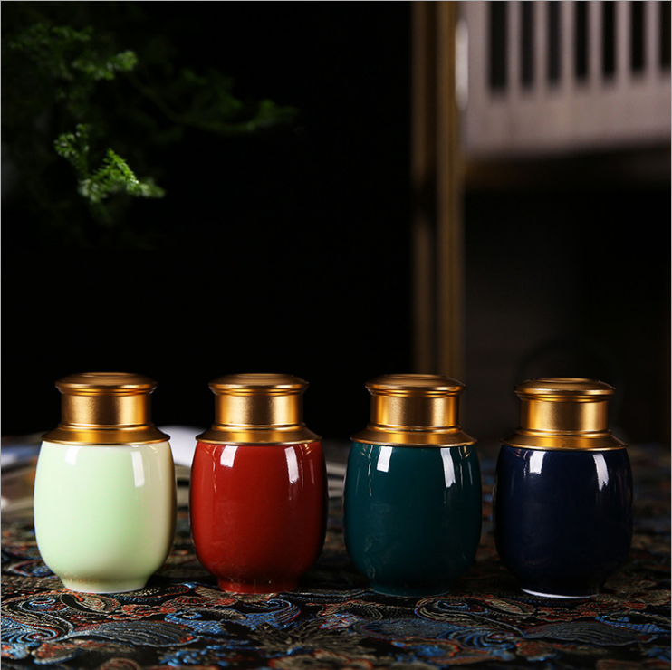 Ceramic Tea Caddy Gift Box Small Box Mini Storage Jar