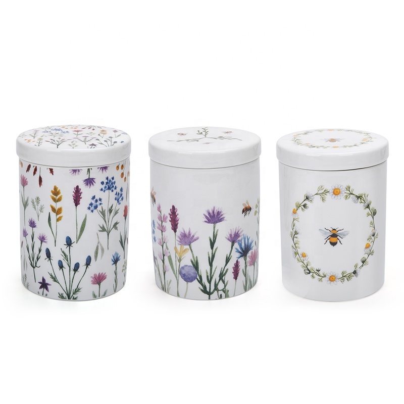 Ceramic coffee tea sugar airtight food canister set