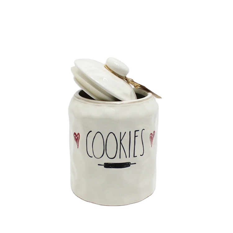 Ceramic cookie jar set with lids
