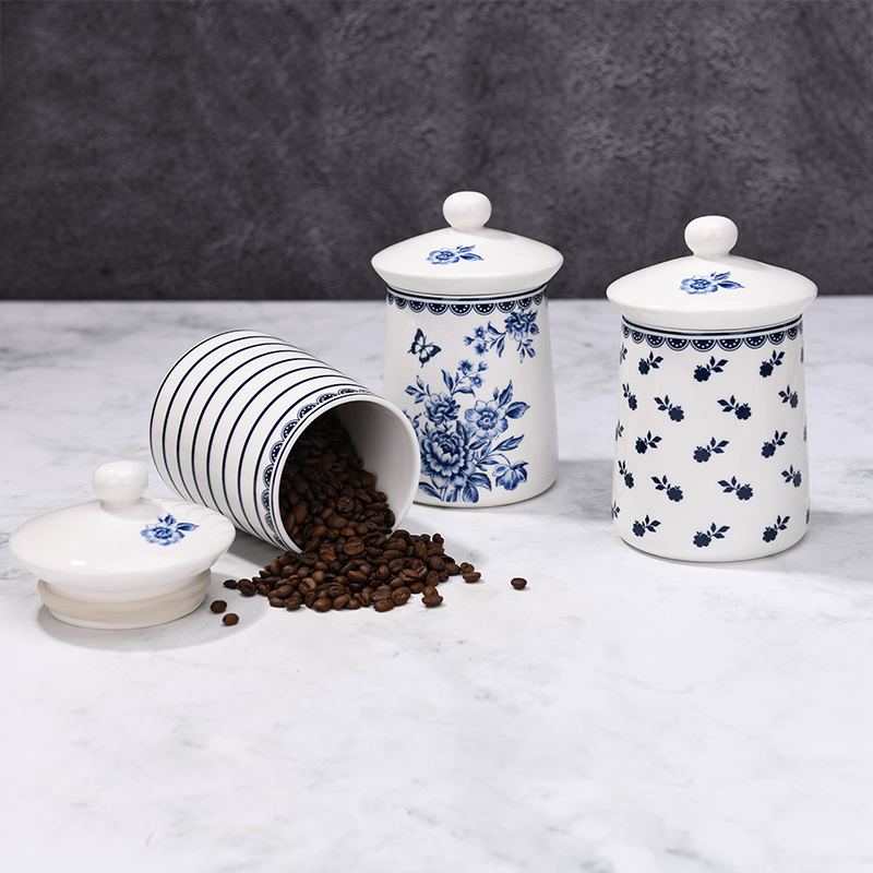 Ceramic kitchen storage containers canisters set tea coffee sugar storage jar