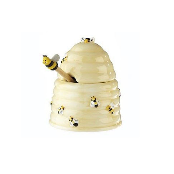 Ceramic kitchen wares custom handmade Bee hive  shaped honey jar