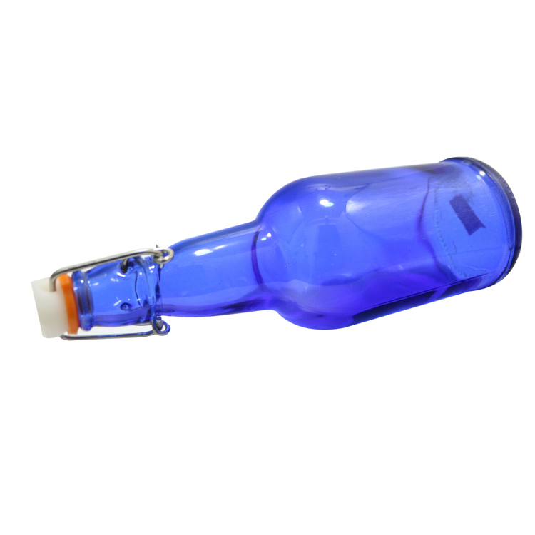 Ceramic swing top beer bottle 500ml blue glass beer bottle